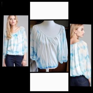 Cache Oversized Vintage Boho Peasant Fabulous Tye Dyed Blouse Size XS▪︎